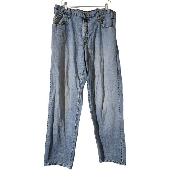 VTG Levis Silver Tab Baggy Jeans W36 L34 Blue Denim 100% Cotton Made In Mexico - Picture 1 of 9